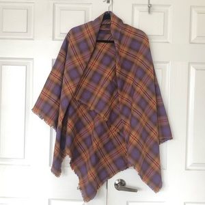 Plaid blanket scarf / wrap